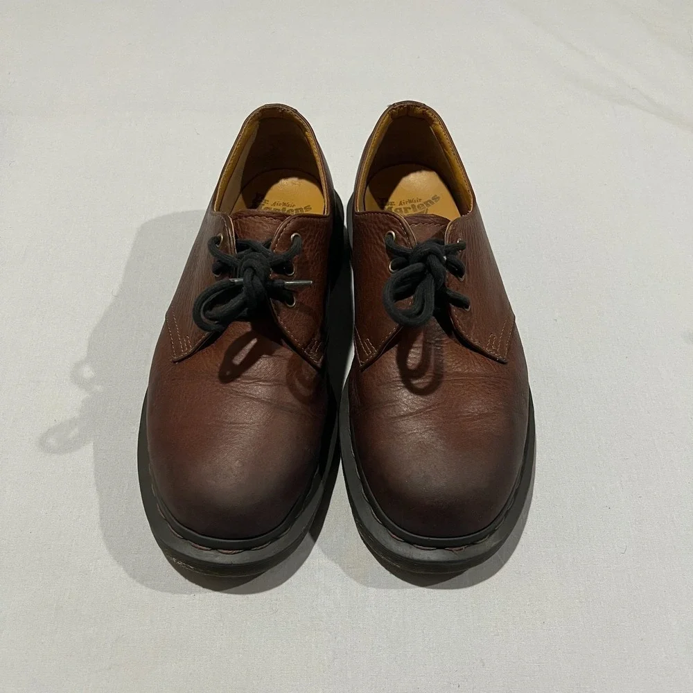 Dr. Martens Unisex Brown 3 Eye Lace Up Low Top Comfort Oxfords Shoes M 9 W 10